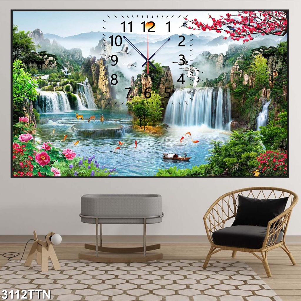 Đồng Hồ Treo Tường Mã Đáo Thành Công Dũng Mãnh - Tranh Tráng Gương Phong Cảnh, Động Vật Đẹp