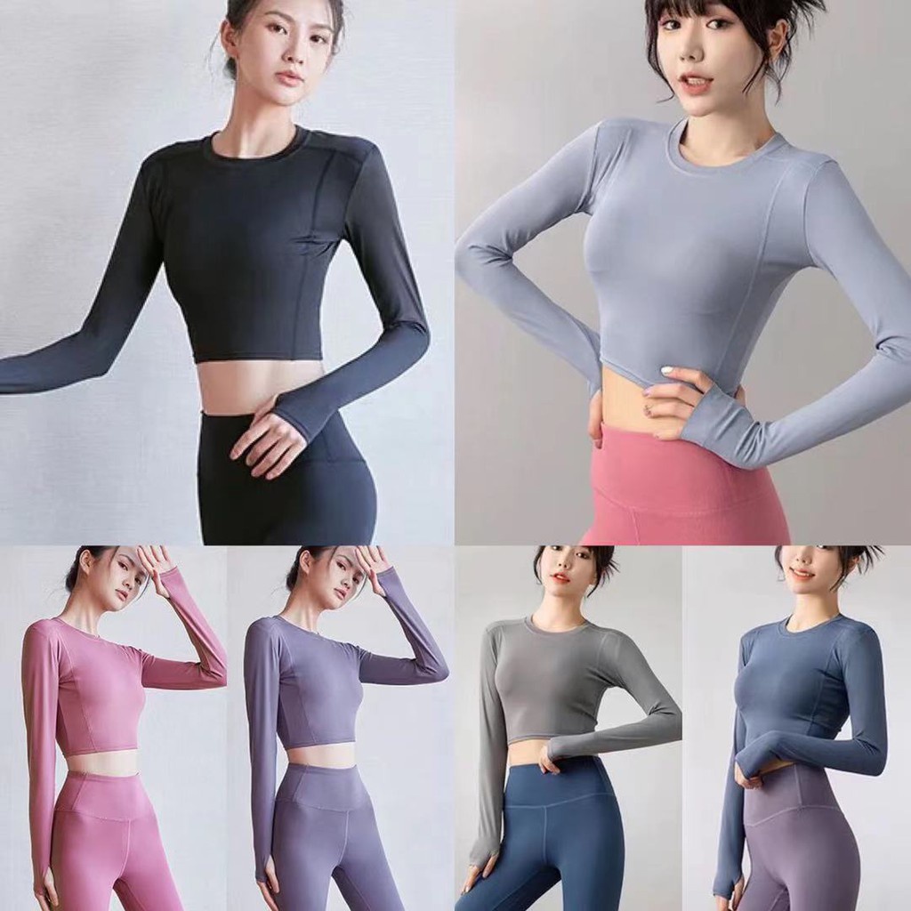 Bộ Áo Tay Dài Dài Thể Thao Tập Yoga Cho Nữ
