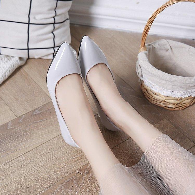 ﹉✚Giày Cao Gót 3cm Mũi Nhọn Gót Thấp 3cm Phong Cách Hàn Quốc Cho Nữ
