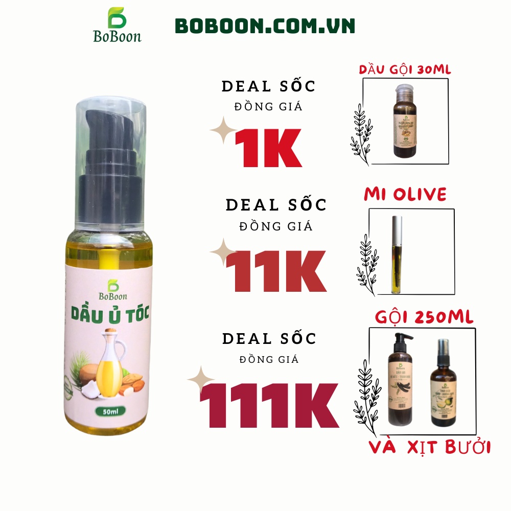 Dầu ủ tóc Boboon ngăn rụng tóc, cấp ẩm, phục hồi da đầu, nang tóc, chống khô xơ, chẻ ngọn