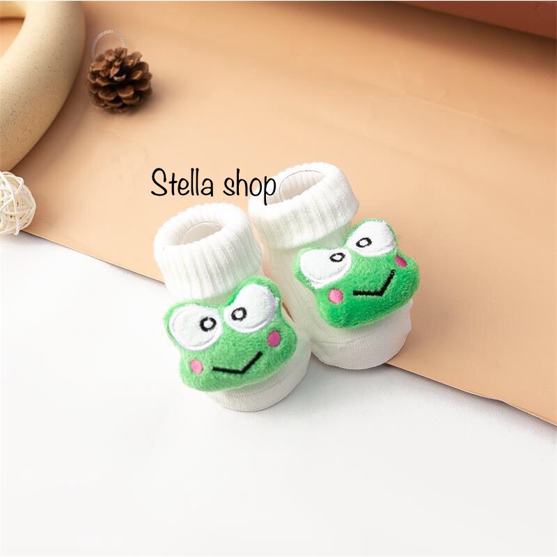 Tất vớ thú cổ cao 3D hình thú, trái cây sơ sinh cho bé 3-12kg. Chất liệu cotton mềm, thoáng khí. Stella shop