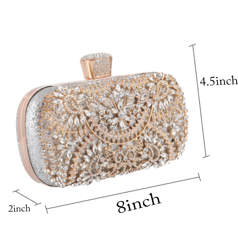 Ví Cầm Tay Đính Kim Cương Giả Sang Trọng Cho Nữ