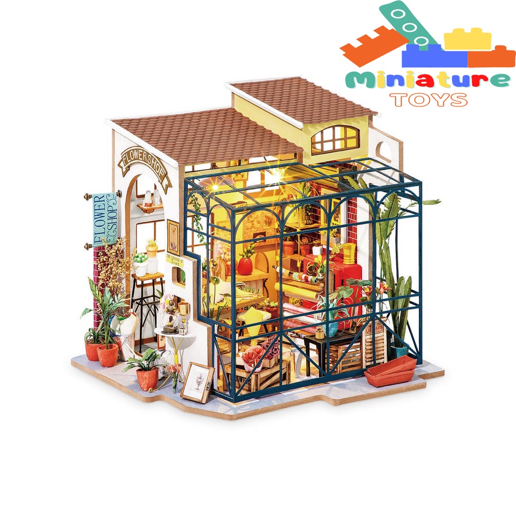 Nhà búp bê bằng gỗ Robotime Rolife | Emily's Flower Shop Miniature House DG145 - Quà tặng giáng sinh cho nam và nữ
