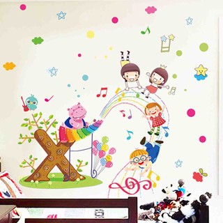 Decal dán tường LUVINA trang trí lớp mầm non-[MUA HÀNG TẶNG NGAY QUÀ] - Cầu vồng âm nhạc