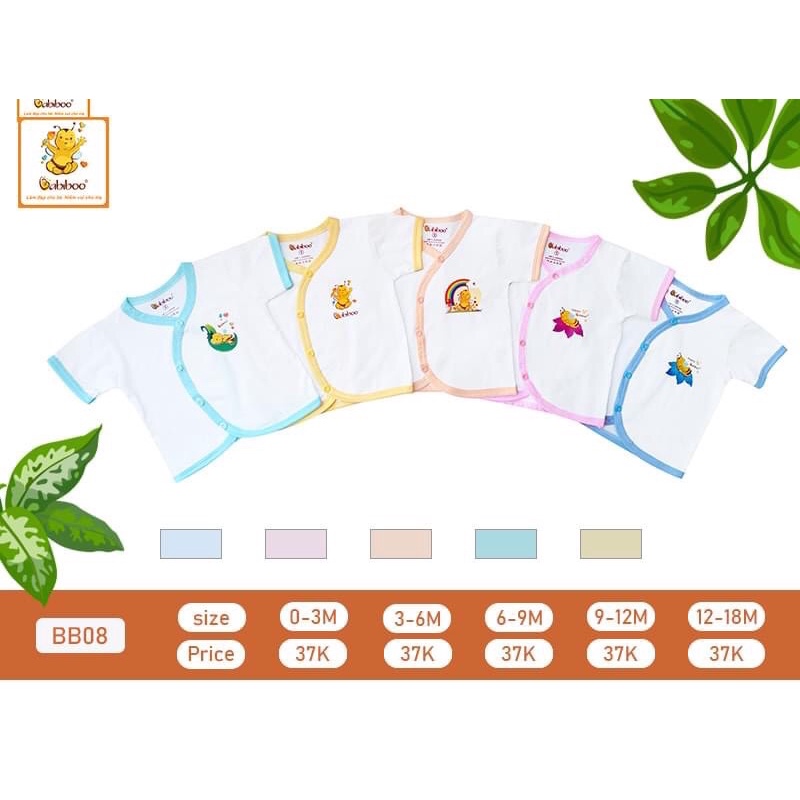 ÁO SƠ SINH TAY NGẮN VẠT CHÉO - VẢI COTTON 100% MỀM MẠI