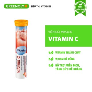 Mivolis Viên Sủi Vitamin C 20 Viên Duy Trì Hệ Miễn Dịch, Tăng Đề Kháng Cơ Thể