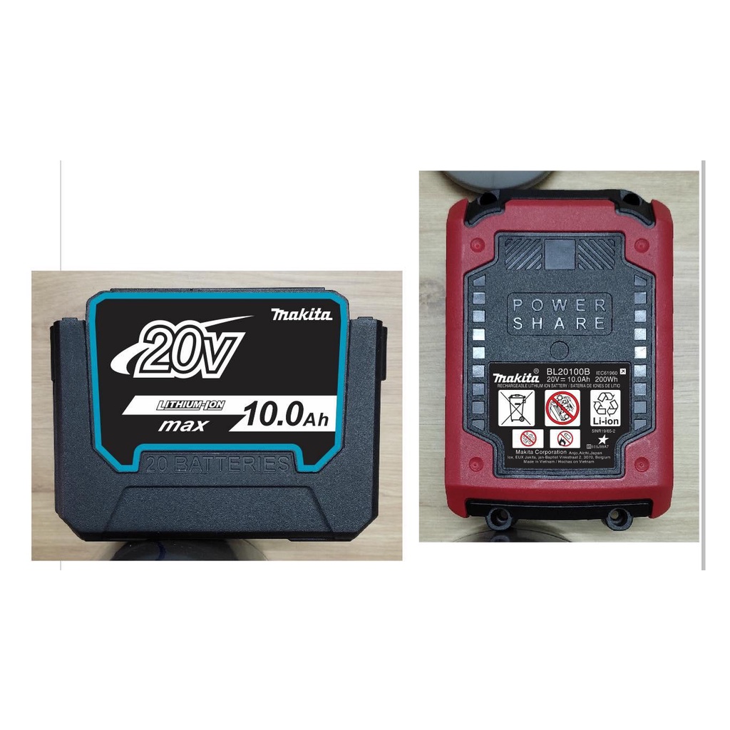 Pin makita 5s-4p 20 cell 10.000mah có led báo pin, sạc adapter.