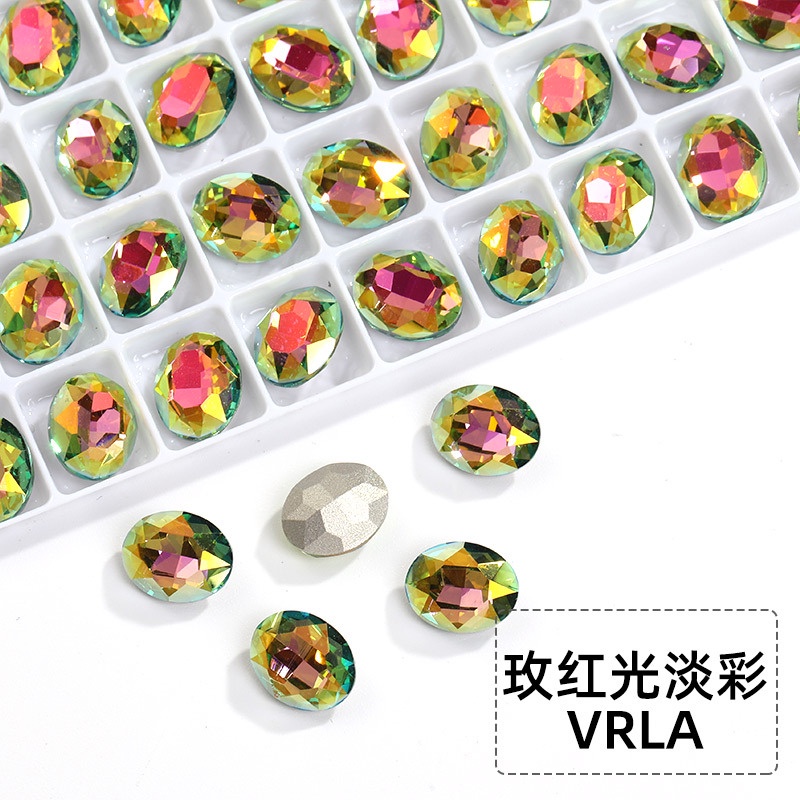 Mũi Khoan Kính Hình Oval K9 Tráng Men Đáy Nhọn Trang Trí Móng Tay Chất Lượng Cao DIY Mới