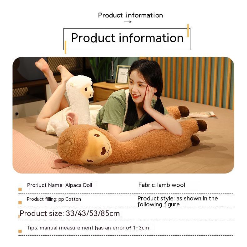 Thú Nhồi Bông Hình Lạc Đà Alpaca 0.85m Mềm Mại Đáng Yêu