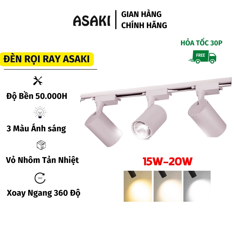 Đèn Rọi Ray 3 Chế Độ Ánh Sáng ASAKI Đèn Led Rọi Đổi Màu Siêu Bền