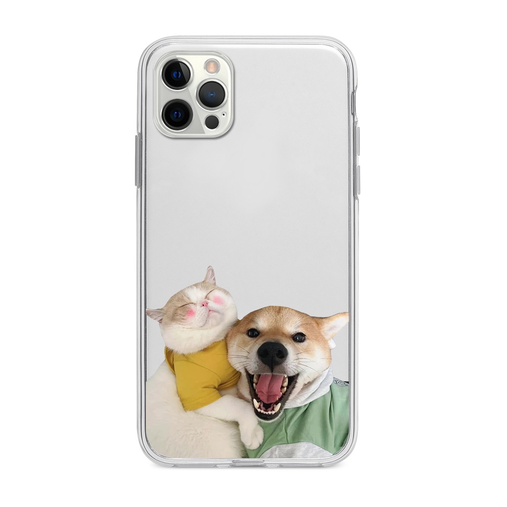 Ốp iphone cạnh vuông chó mèo yêu thương bảo vệ cam cho 6/6splus/7/7plus/8/8plus/x/xr/xs/11/12/13/14/pro/max/plus/promax