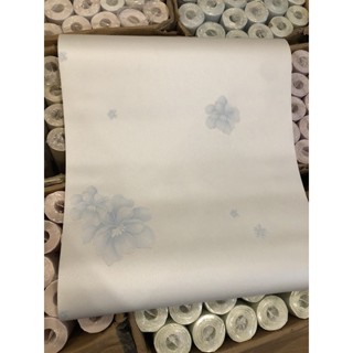 10 mét giấy dán tường khổ 53cm chất liệu giấy thô lụa hoa văn in nổi vân dán bằng keo