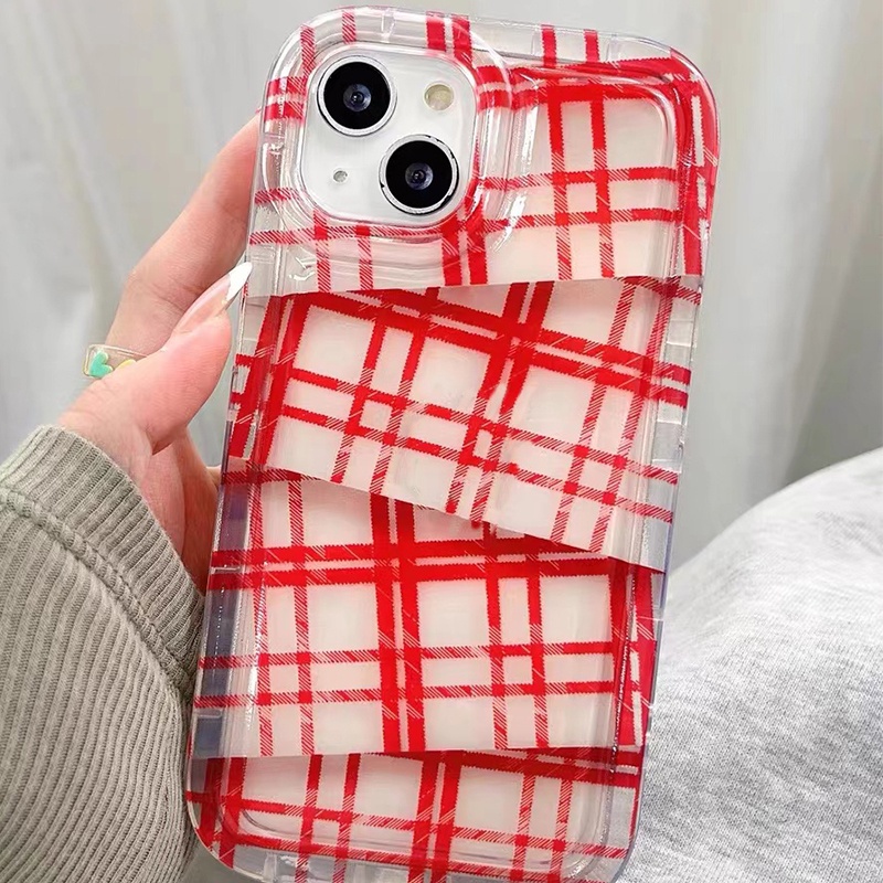 Ốp Điện Thoại Silicon TPU Mềm Trong Suốt Họa Tiết Kẻ Sọc Chống Sốc Cho IPhone 14 13 12 11 Pro XS Max XR X 7 8 6S Plus