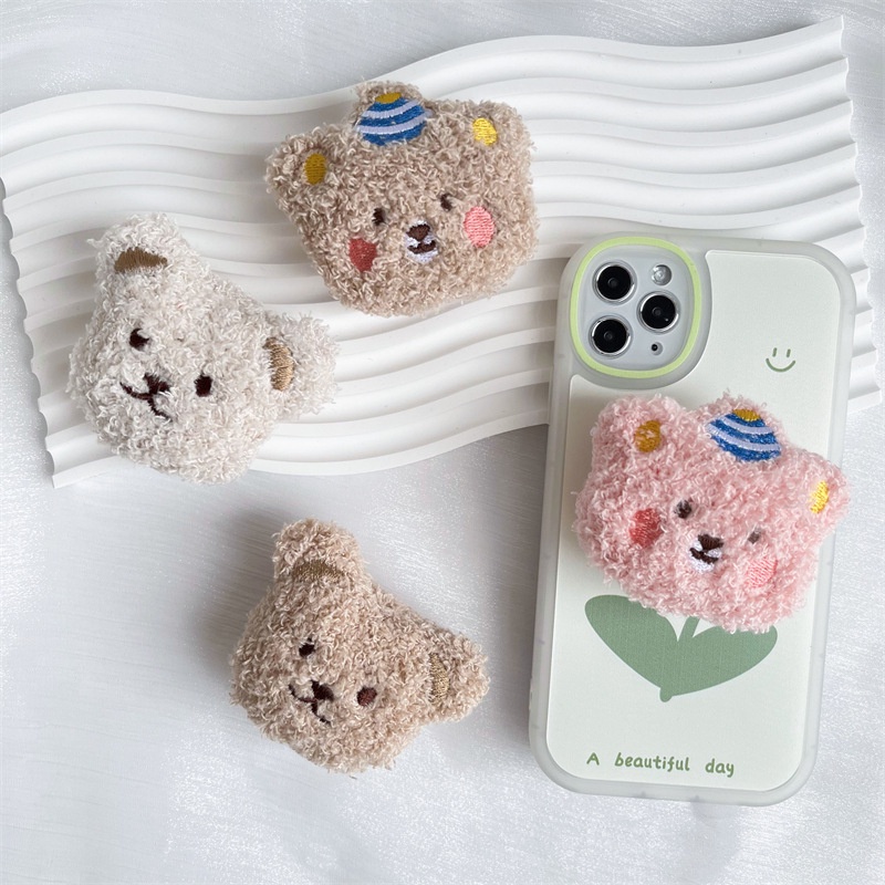 Giá Đỡ Điện Thoại Hình Gấu Bông Màu Trơn Dễ Thương