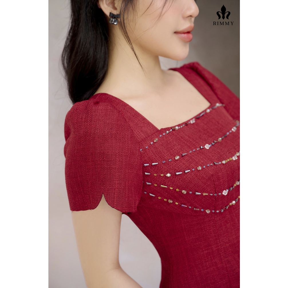Đầm thiết kế đỏ đính đá bắt sáng Mila Dress [RIMMY]