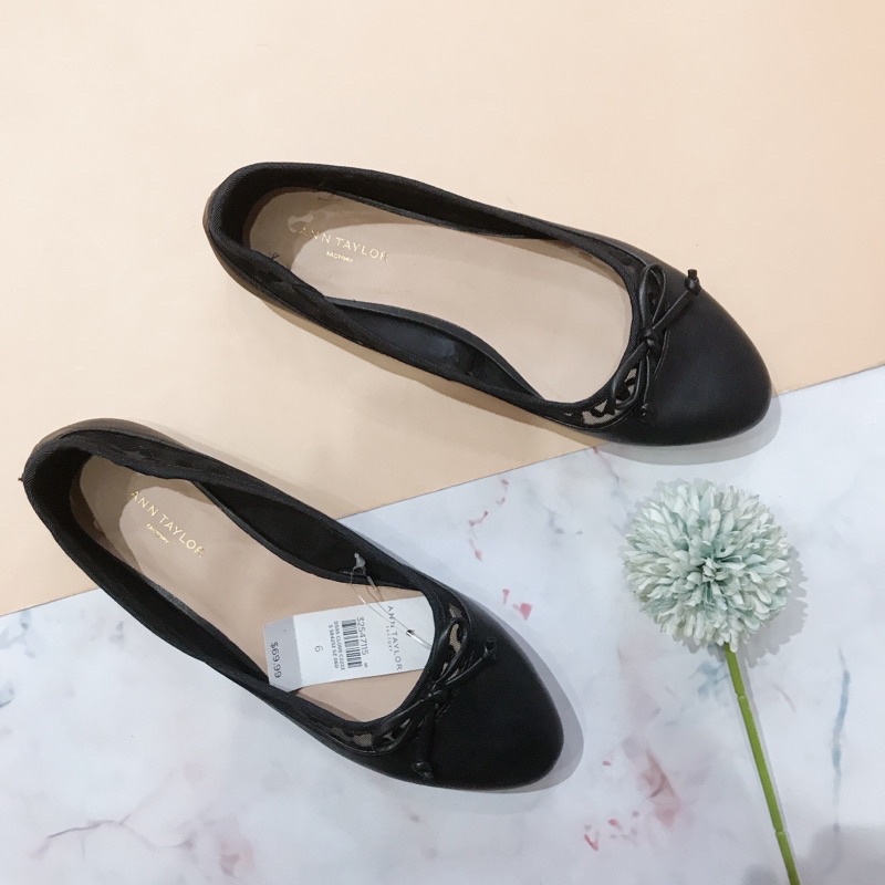 Giày búp bê nữ Ann Taylor xuất Anh nguyên tag - giày bệt nữ mũi tròn đính nơ xinh xắn