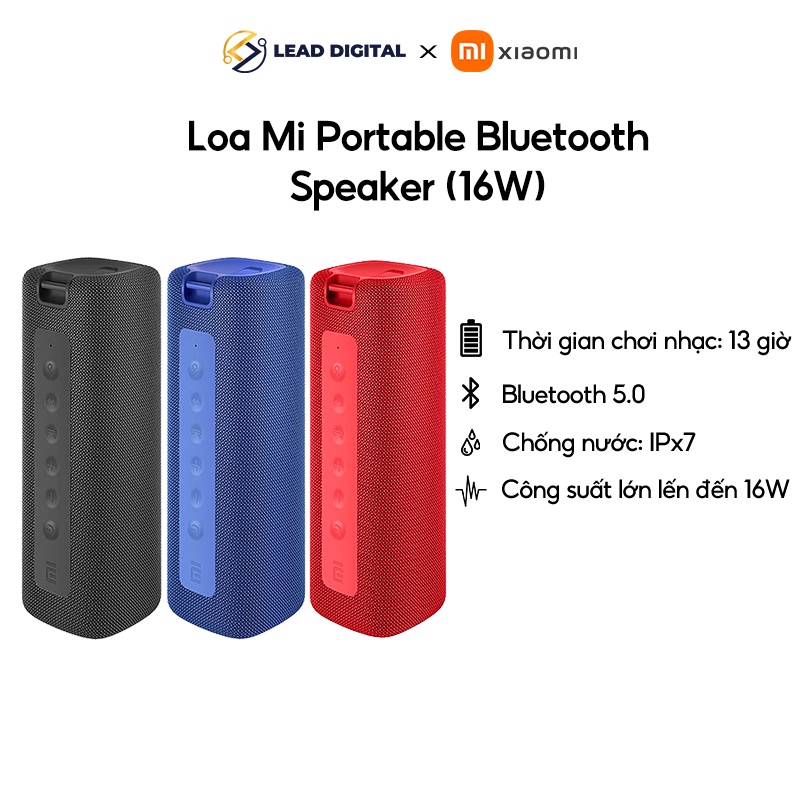 Loa Xiaomi Mi Portable Bluetooth Speaker (16W) | Kết nối Bluetooth 5.0 | Chống nước chuẩn IPx7 - Bảo hành 12 tháng