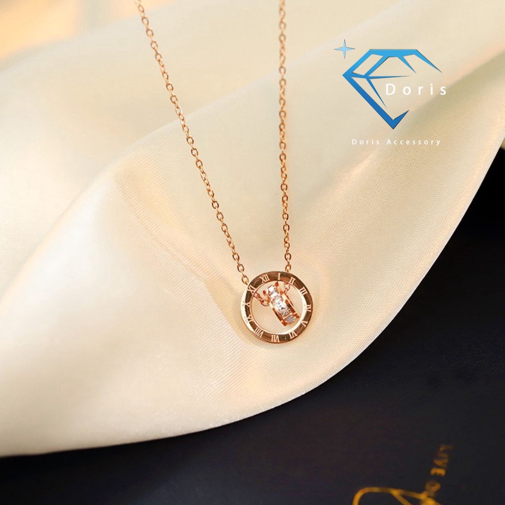 Dây chuyền nữ Doris titan lòng đá Gold / Silver / Rose Gold X5-105-2