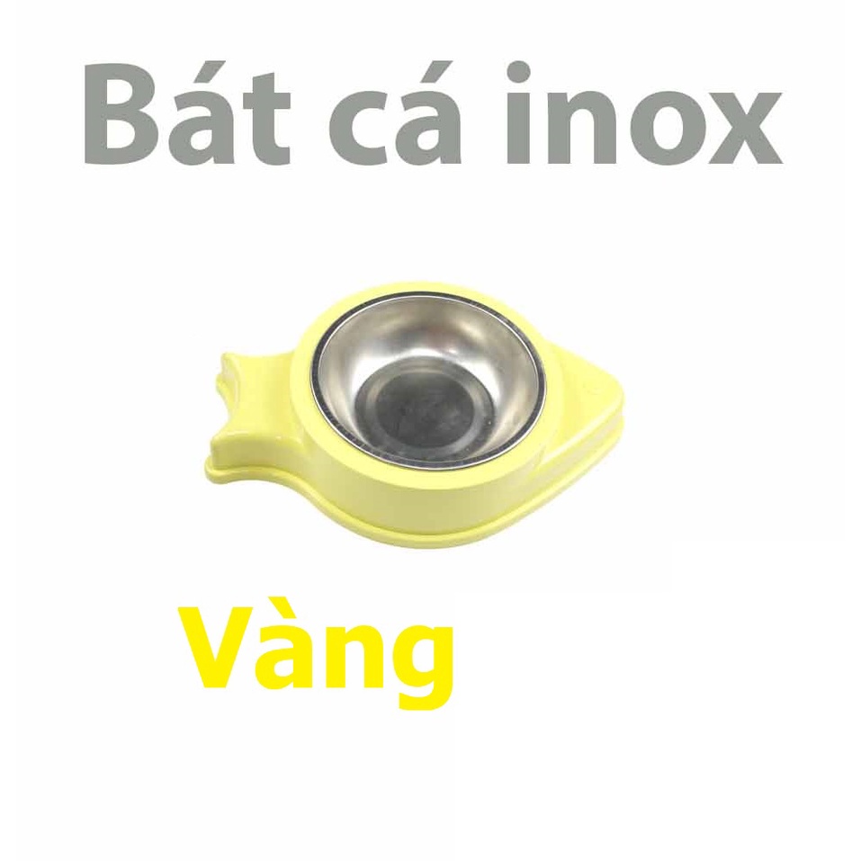 Bát ăn cho chó mèo bát cá inox 14cm