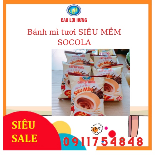 10 Cái Bánh mì tươi siêu mềm socola Cao Lợi Hưng_bữa sáng năng lượng giá rẻ chất lượng thơm ngon, Bánh kẹo Việt Nam