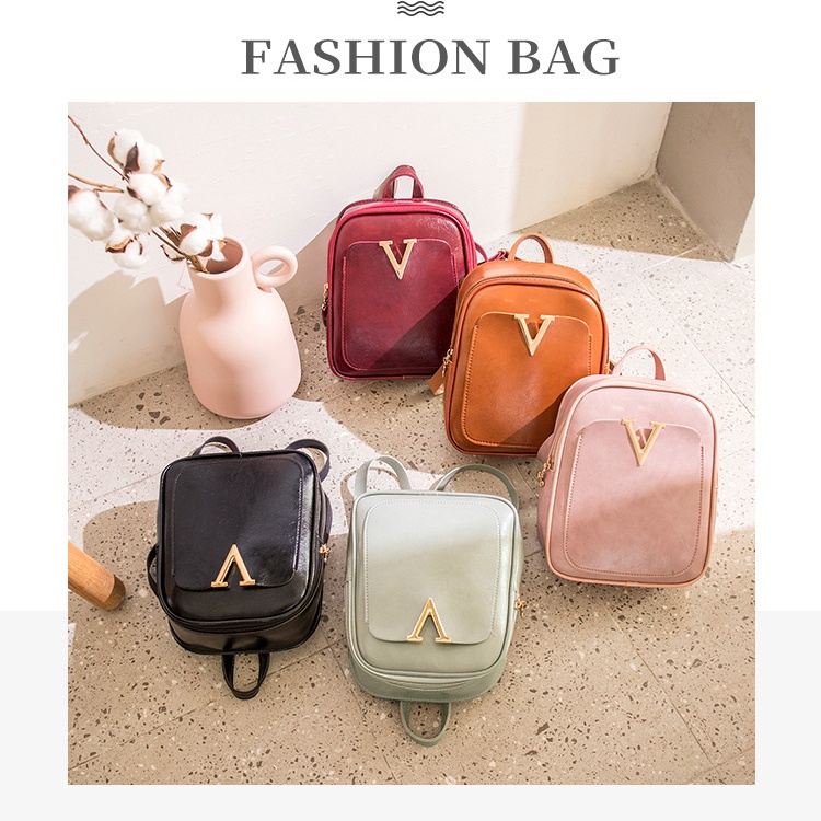 Balo Mini Da Trơn V BL22 Hồng