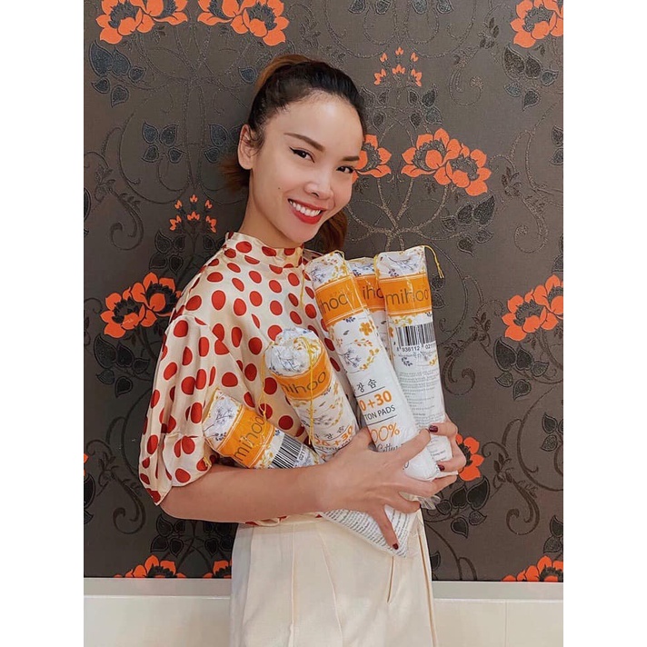 BÔNG TẨY TRANG Kokimi 240 miếng  MIHOO SẠCH BỤI BẨN 100% COTTON