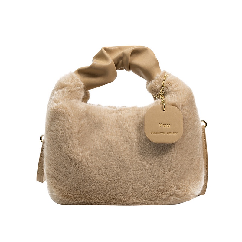 Túi Đeo Chéo Phủ Lông Phong Cách Hàn Quốc Đơn Giản Thoải Mái Thời Trang Cho Nữ