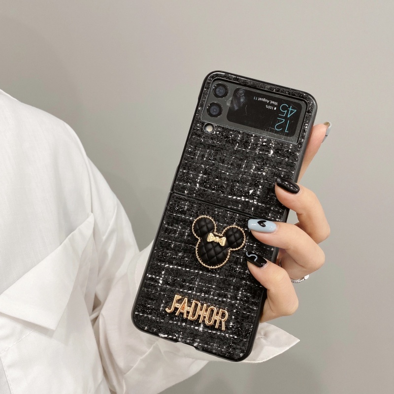 Ốp Điện Thoại Nắp Gập Bằng Vải In Hình Mickey Thời Trang Chống Rơi Cho Samsung Galaxy Z Flip 3 4