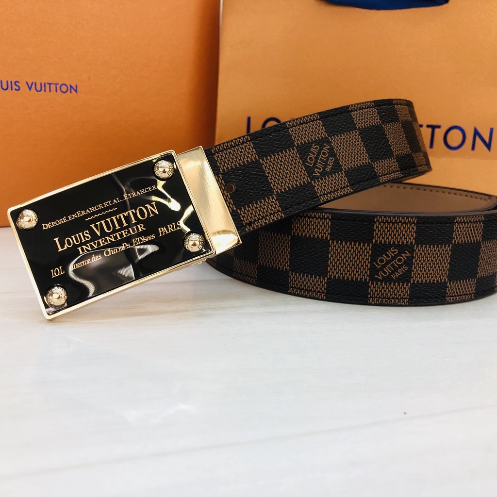 Combo Dây Nịt Louis Vuitton LV Hình Vuông Thời Trang Dành Cho Nam Và Nữ