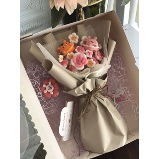 [ẢNH THẬT] Bó hoa hồng handmade dễ thương [Kèm đèn]