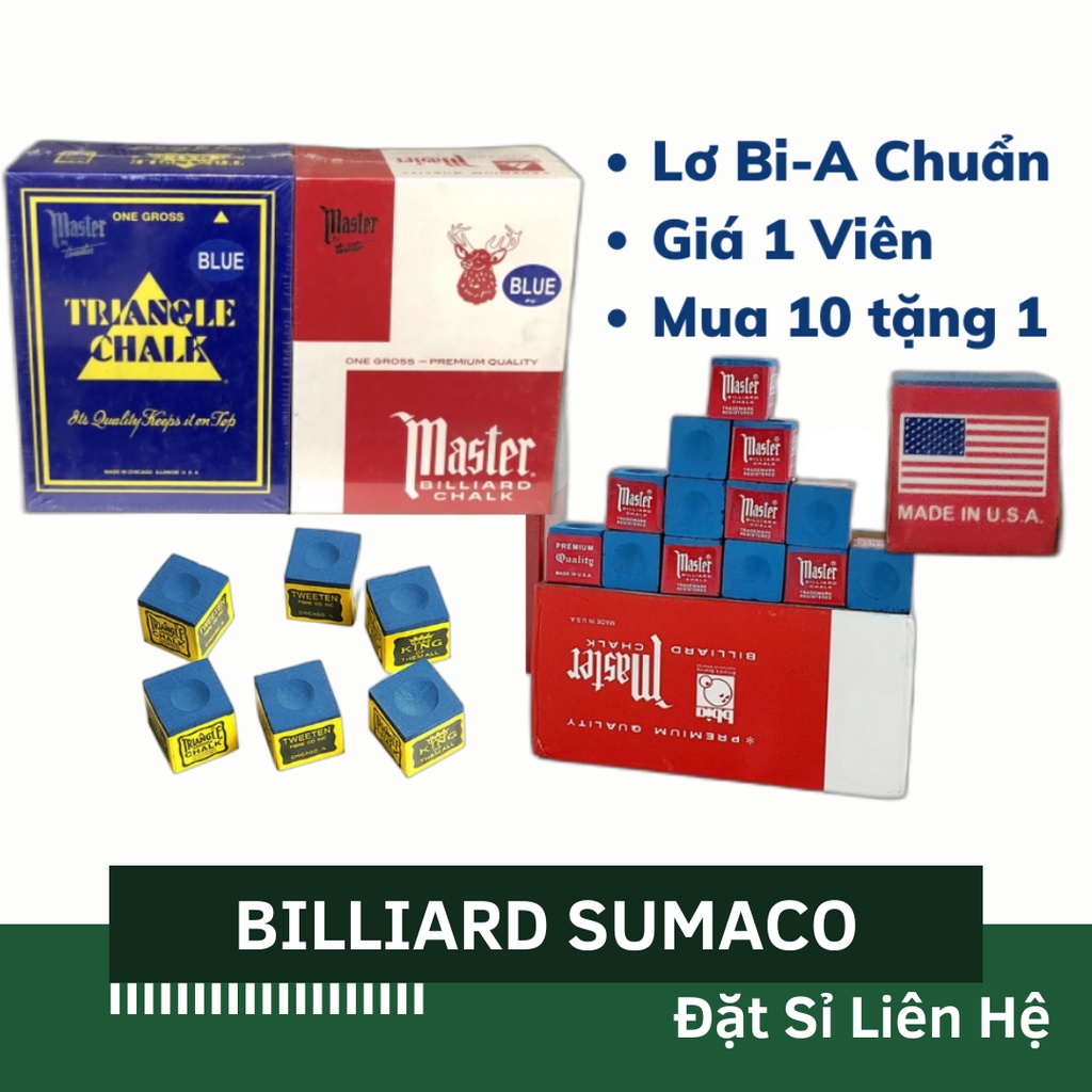 Viên Lơ BiDa Mỹ Master Cao Cấp Chuẩn Xịn Vàng Xanh Đỏ [LBD]
