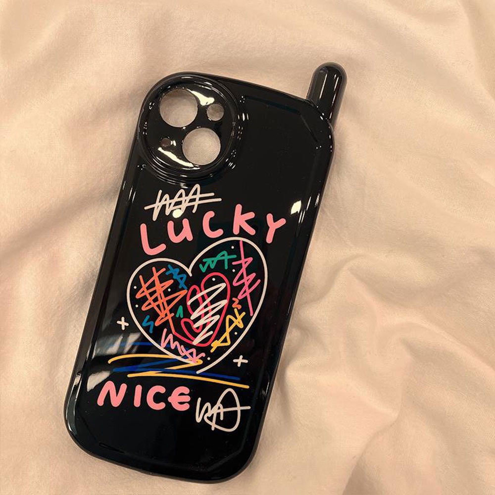 Ốp Điện Thoại Tpu Mềm Chống Bụi Hình Trái Tim Graffiti Cho IPhone 14 11 12 13 Pro Max