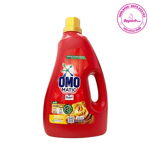 Chai Nước giặt Omo cửa trên hương tinh dầu thơm Comfort 2.3kg - Chính Hãng