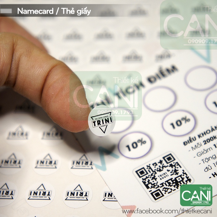 100 cái In theo yêu cầu Tem tích điểm in logo in nhãn dán thẻ tích điểm Sticker Decal giấy CANI