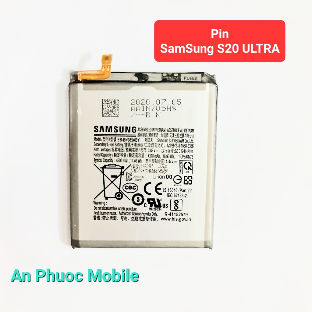 Pin Điện thoại SamSung S20 ULTRA / N986B /N985F / N986BR hàng Zin tháo máy