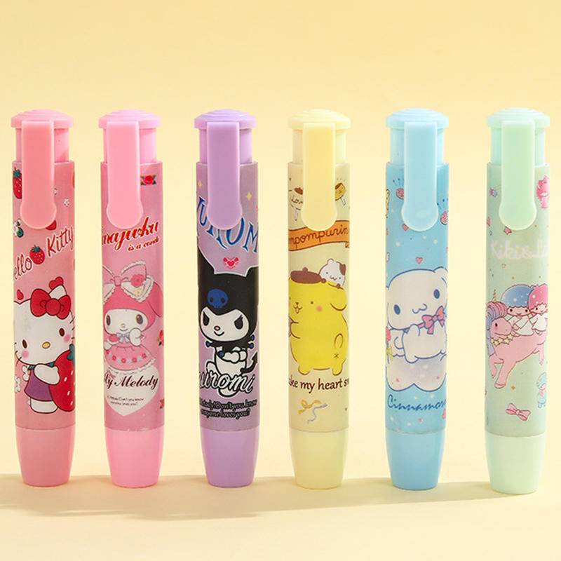 Sanrio Mymelody Kuromi Cinnamoroll Pom Pom Purin Bút Chì Cao Su Hình Ngôi Sao Mới Lạ Tẩy Bút Chì Cho Học Sinh Văn Phòng Trẻ Em