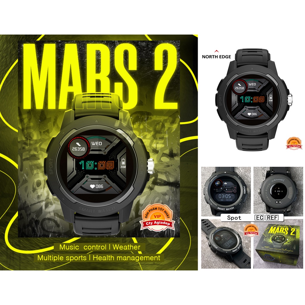 Đồng hồ thông minh chống nước Giormani Mars Bluetooth Pin chờ 20 ngày APP nhịp tim ios android
