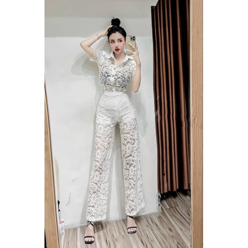 Sét áo sơmi túi nắp quần ống suông