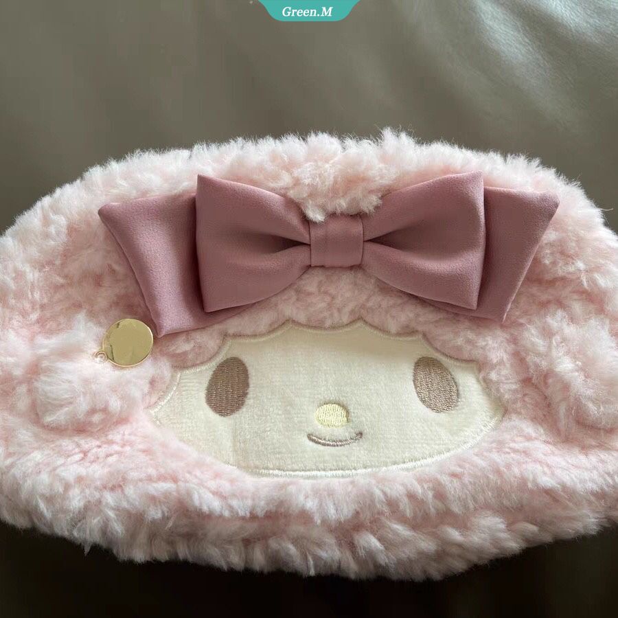 Túi Đựng Bút Chì / Mỹ Phẩm Phủ Lông Hình Melody Hoạt Hình Nhật Bản Đáng Yêu