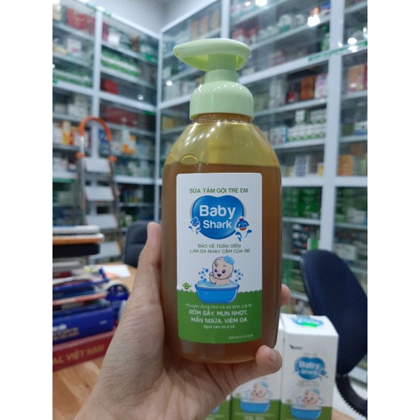 Sữa tắm gội trẻ em Baby Shark - Ngừa rôm sẩy, mẩn ngứa, mụn nhọt, viêm da, hăm NT Thu Thảo
