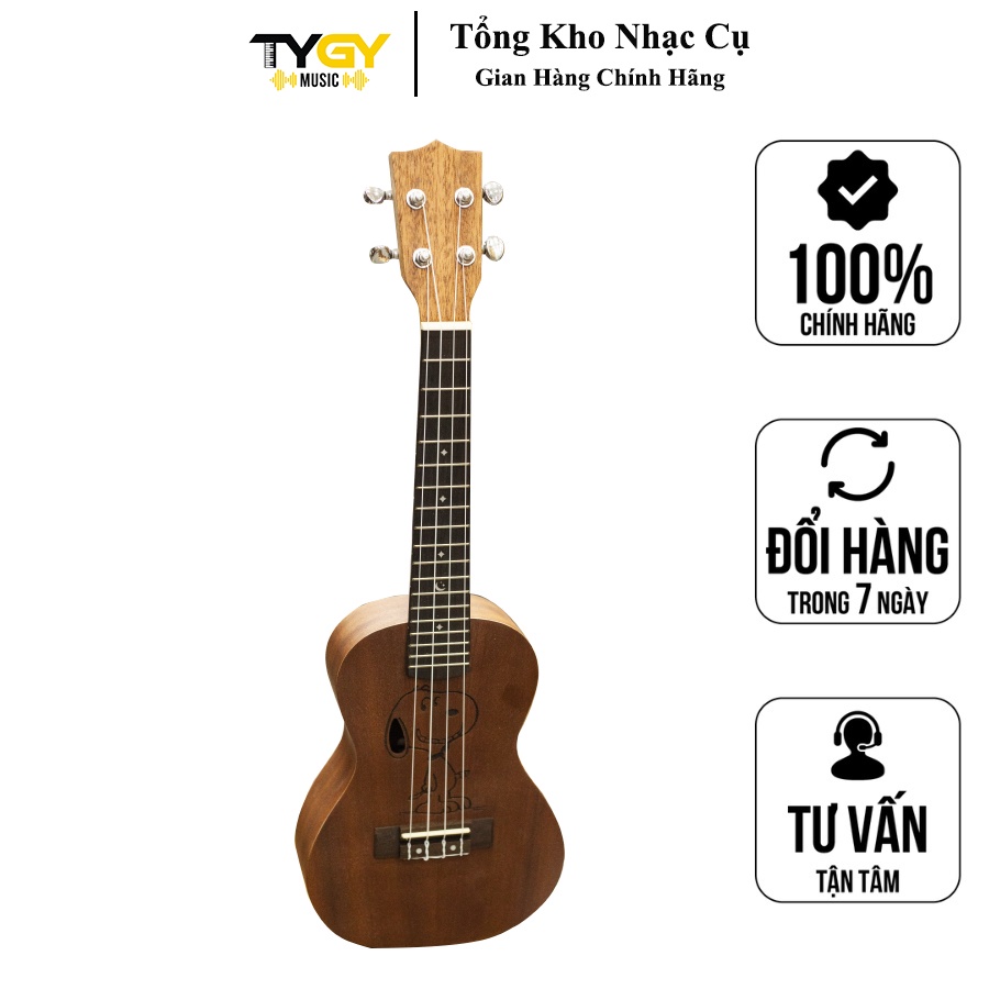 Đàn Ukulele Concert TYGY Music -Hình Cún Cute- Tặng Kèm Bao Đàn