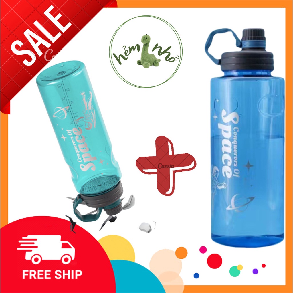 COMBO Bộ 2 bình nước thể thao 2 màu trend, kiểu dáng năng động dùng chơi thể thao, đi làm văn phòng, đi học