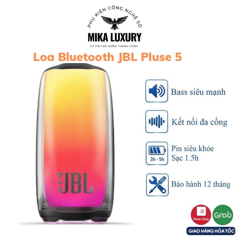 Loa Bluetooth JBL Pulse 5 Cao Cấp Âm Thanh Sống Động Công Suất Lớn Đèn Led Full 360 Độ Theo Nhạc Pin Trâu BH 12 Tháng