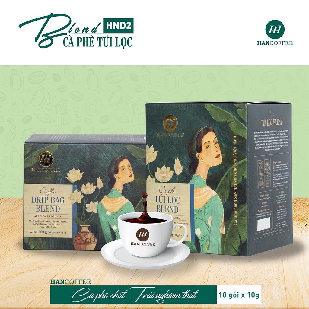 Cà Phê Túi Lọc HANCOFFEE BLEND Phin Giấy tiện lợi 10 gói/ hộp