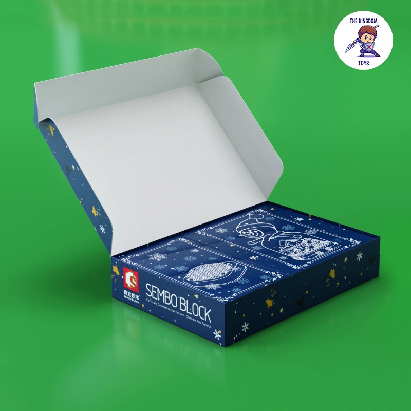 Đồ Chơi Lắp Ráp Giáng Sinh Noel Mô Hình Ngôi Nhà Người Tuyết Hộp Nhạc Dây Cót Phát Sáng Cây Thông 601162