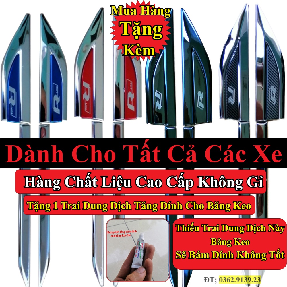 Bộ ốp 2  Mang Cá Hợp Kim Không gỉ,Lắp Cho Các Dòng Xe ,Kia, Hyunhdai, Toyota, Mazda, Ford, Honda