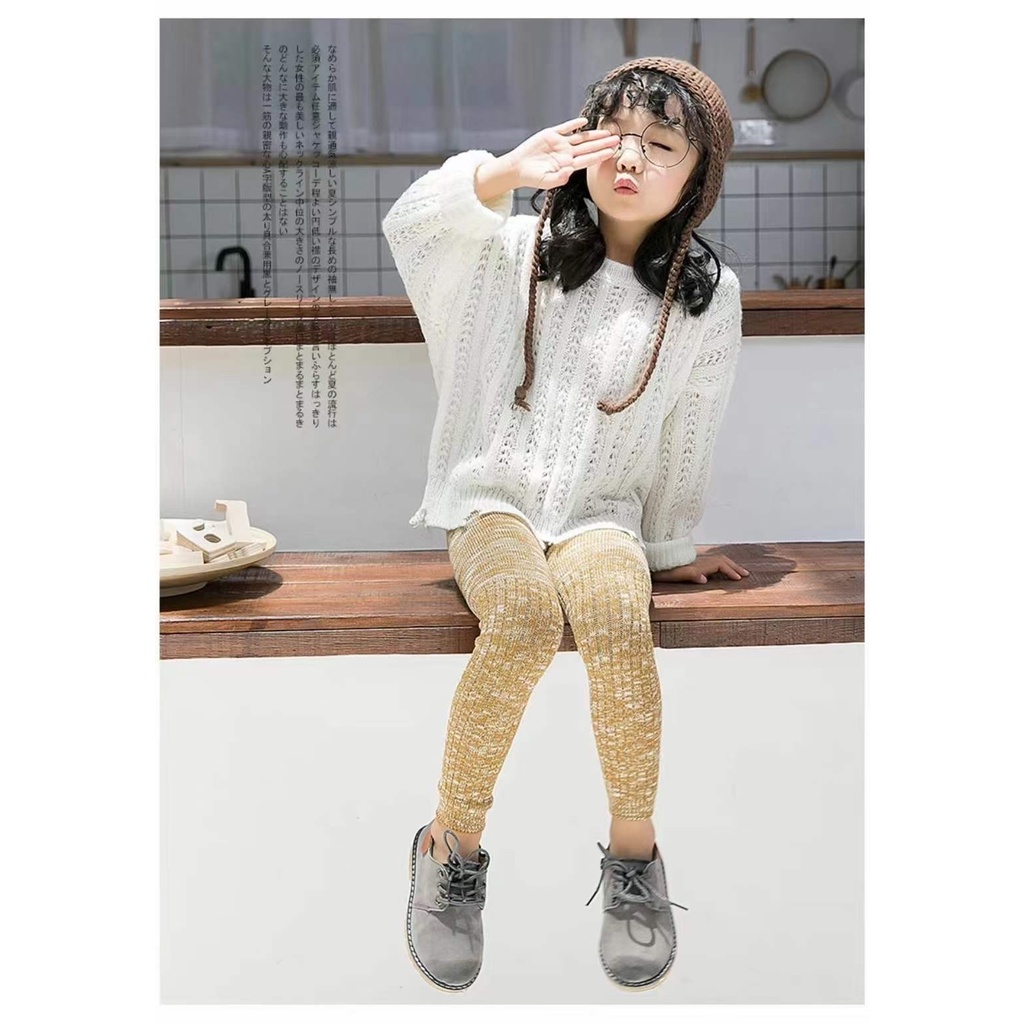 Quần tất legging len gân không bàn cực xinh dáng ôm gọn cho bé gái