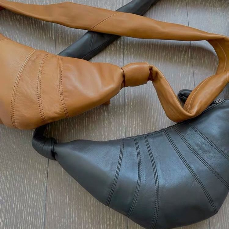 Bán Chạy! Giảm Giá Nóng!Túi Đeo Chéo Xếp Ly Hình Bánh Bao Sừng Bò Croissant Retro Hàn Quốc Cho Nữ