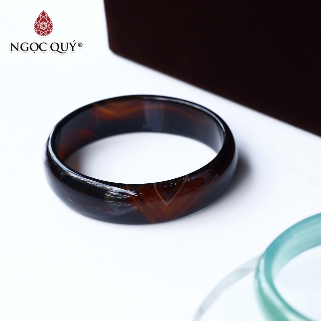 Vòng liền khối đá mã não nâu - Ngọc Quý