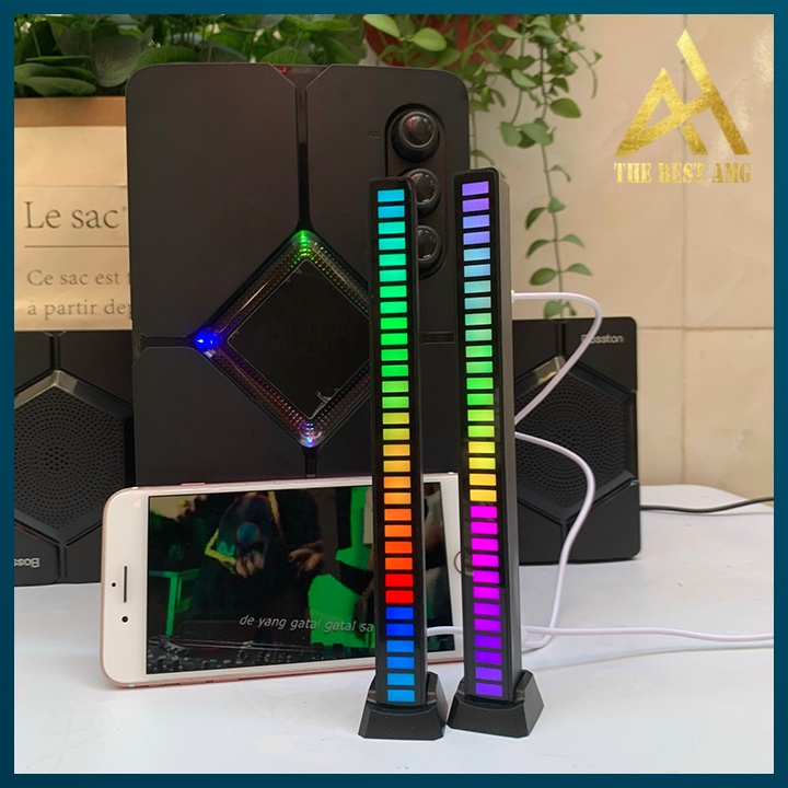 Thanh Đèn Led RGB Nhiều Chế Độ Nháy Theo Điệu Nhạc - Đèn Trang Trí Cảm Biến Máy Tính, Quay Tik Tok